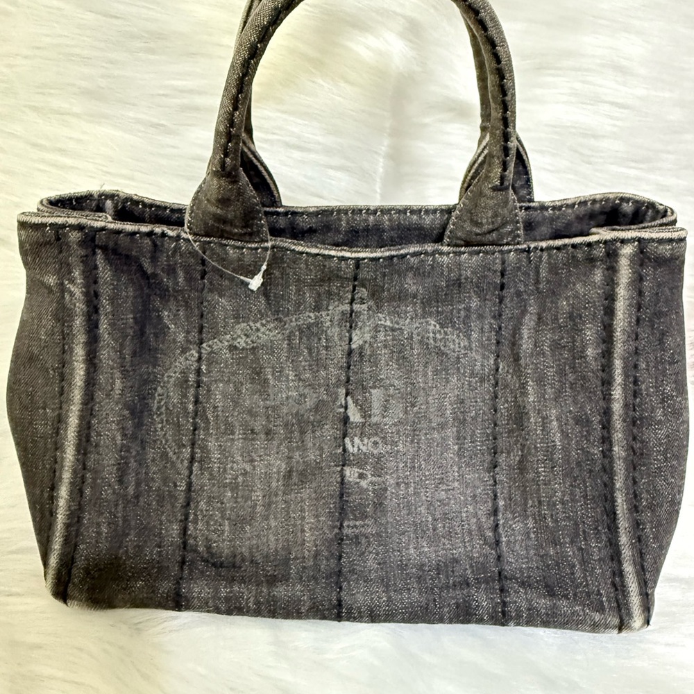 Stylish Black Denim Tote Bag